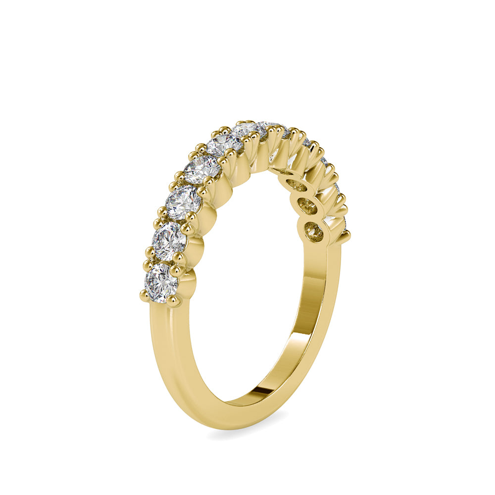 0.90Ct Prong Half Eternity Lab-Grown Diamond Gold Ring