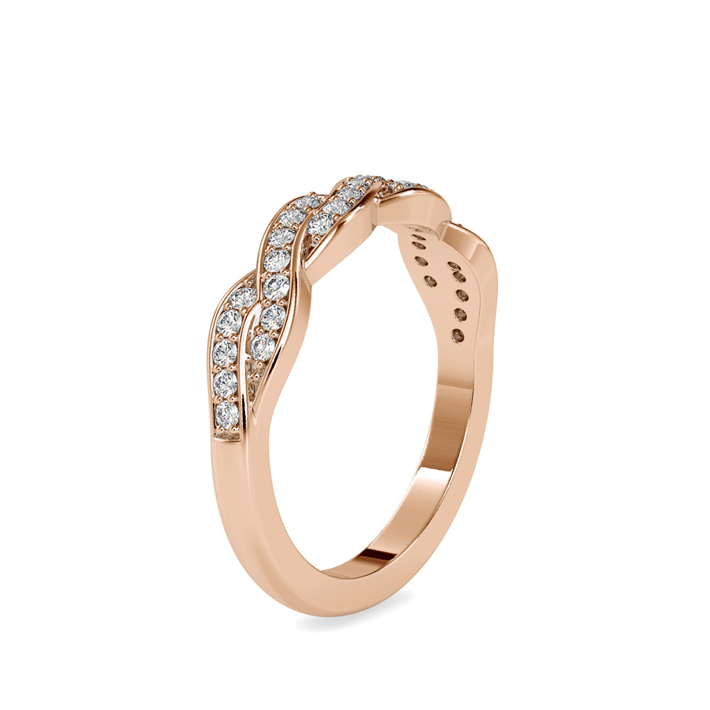 0.29Ct Pave Set Twisted Lab-Grown Diamond Gold Ring