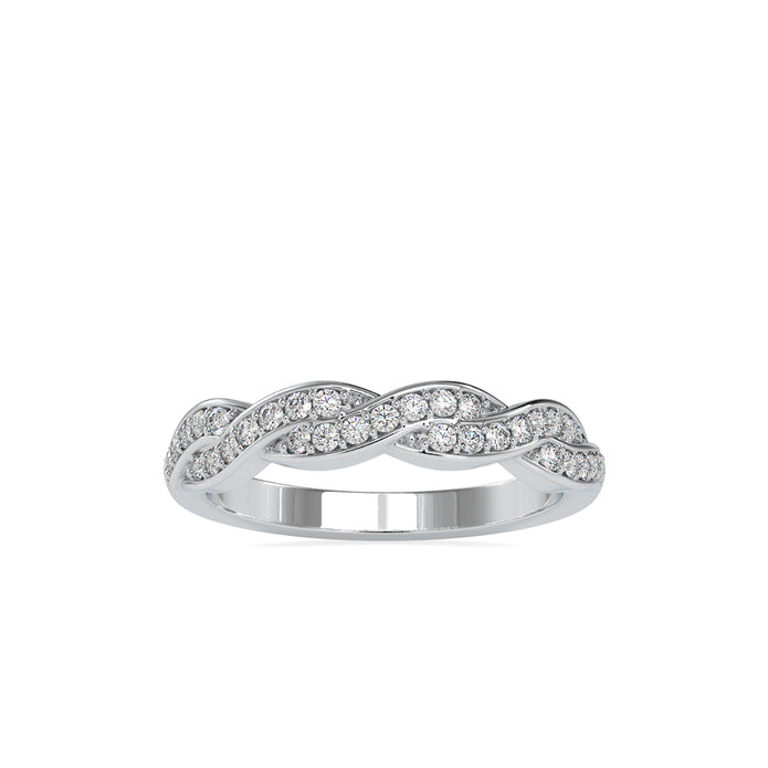 0.29Ct Pave Set Twisted Lab-Grown Diamond Gold Ring