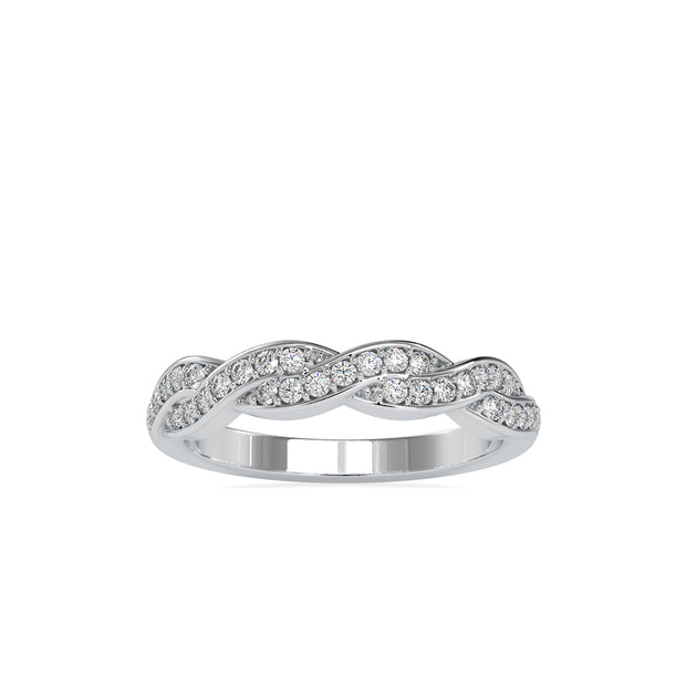 0.29Ct Pave Set Twisted Lab-Grown Diamond Gold Ring