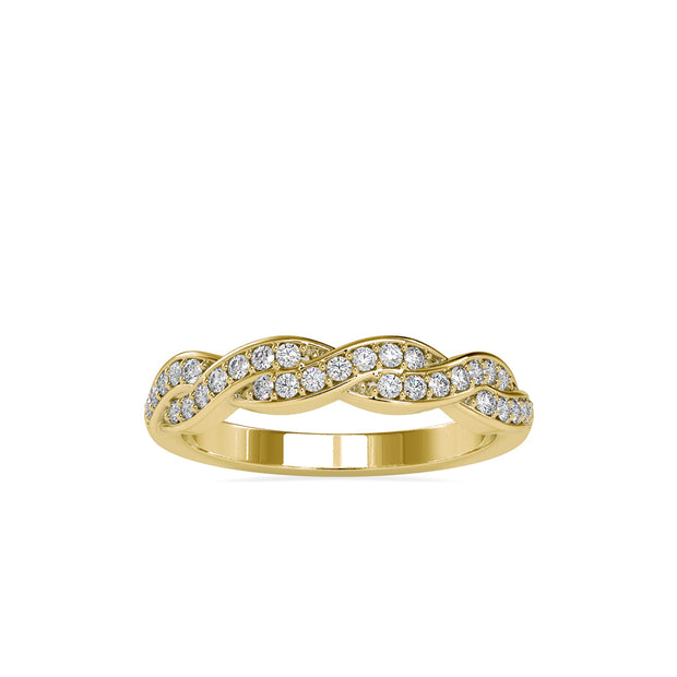 0.29Ct Pave Set Twisted Lab-Grown Diamond Gold Ring