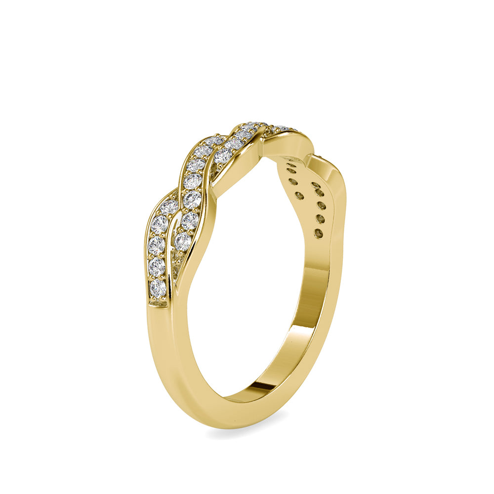 0.29Ct Pave Set Twisted Lab-Grown Diamond Gold Ring
