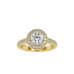 1.57Ct Round Halo Lab-Grown Diamond Gold Ring