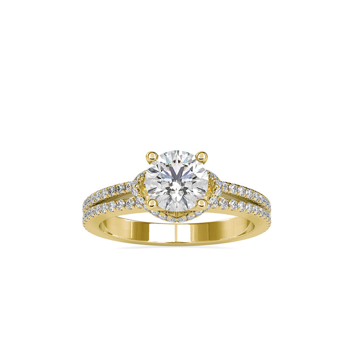 1.49Ct Round Prong Split Shank Lab-Grown Diamond Gold Ring