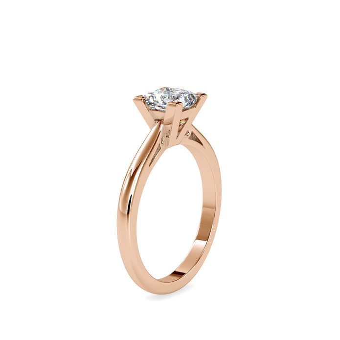 1.23Ct Princess Solitaire Lab-Grown Diamond Gold Ring