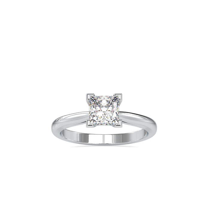 1.23Ct Princess Solitaire Lab-Grown Diamond Gold Ring