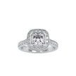 1.72Ct Cushion Prong Halo Lab-Grown Diamond Gold Ring