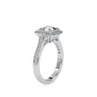1.72Ct Cushion Prong Halo Lab-Grown Diamond Gold Ring