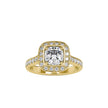 1.72Ct Cushion Prong Halo Lab-Grown Diamond Gold Ring