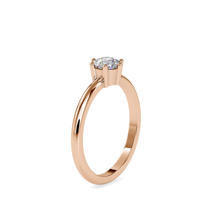 0.54Ct Round Solitaire Lab-Grown Diamond Gold Ring