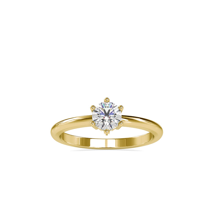 0.54Ct Round Solitaire Lab-Grown Diamond Gold Ring