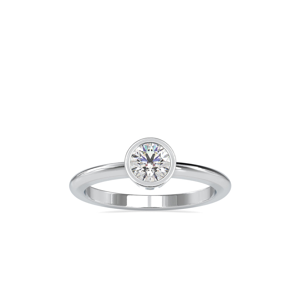 0.54Ct Round Bezel Lab-Grown Diamond Gold Ring