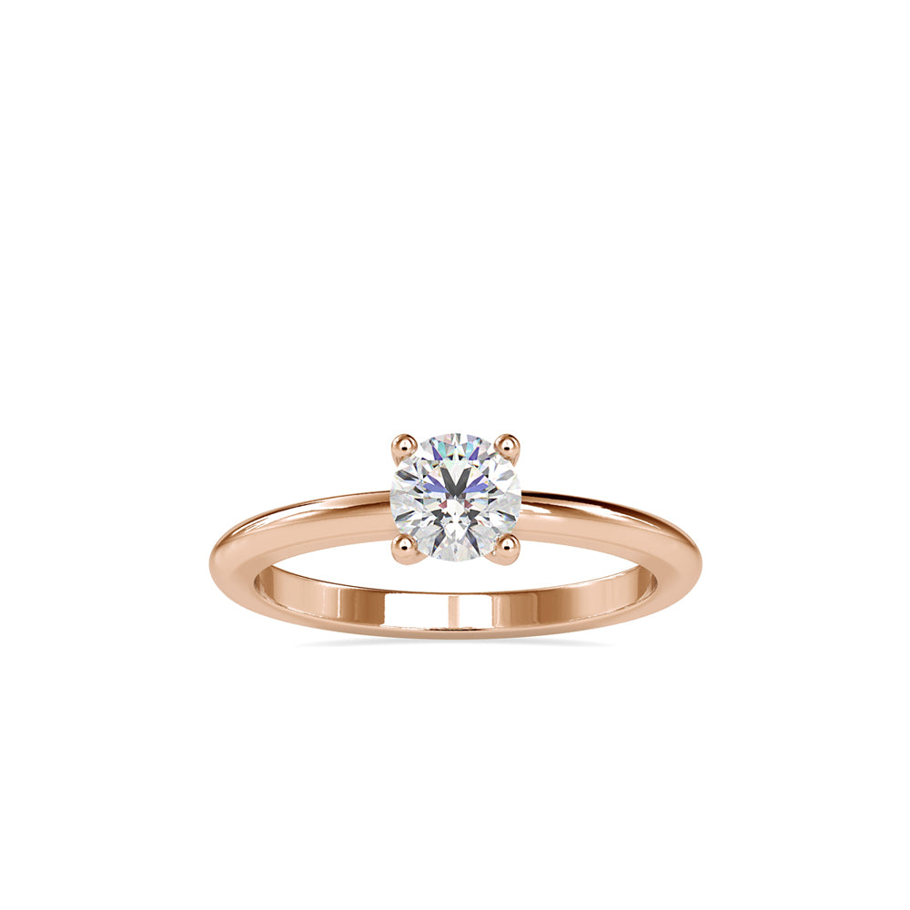 0.54Ct Round Prong Lab-Grown Diamond Gold Ring