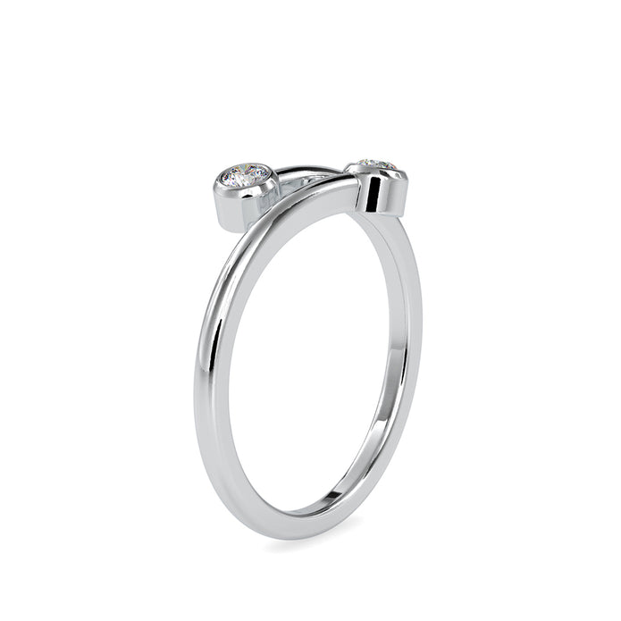 0.13Ct Round Bezel Bypass Lab-Grown Diamond Gold Ring