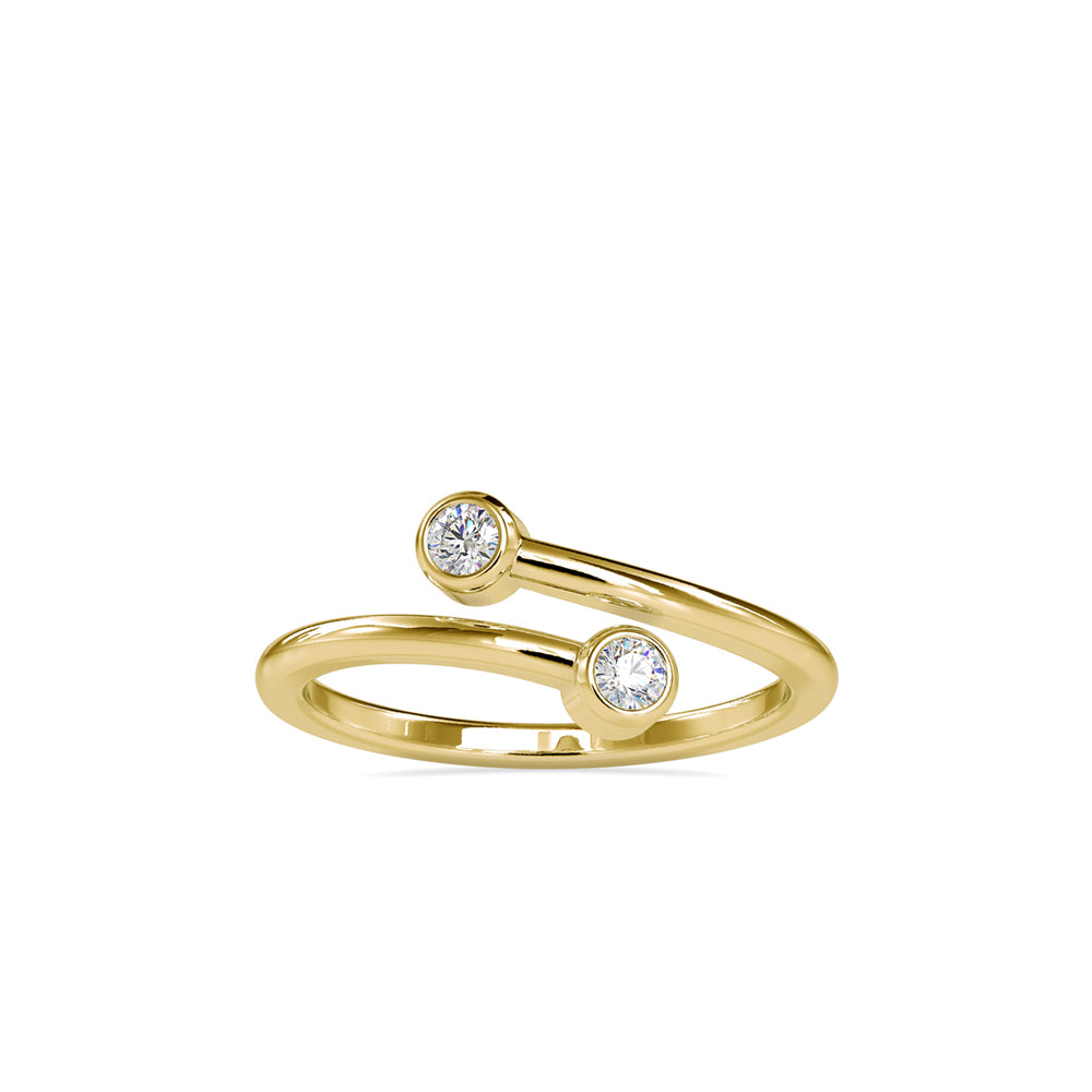 0.13Ct Round Bezel Bypass Lab-Grown Diamond Gold Ring