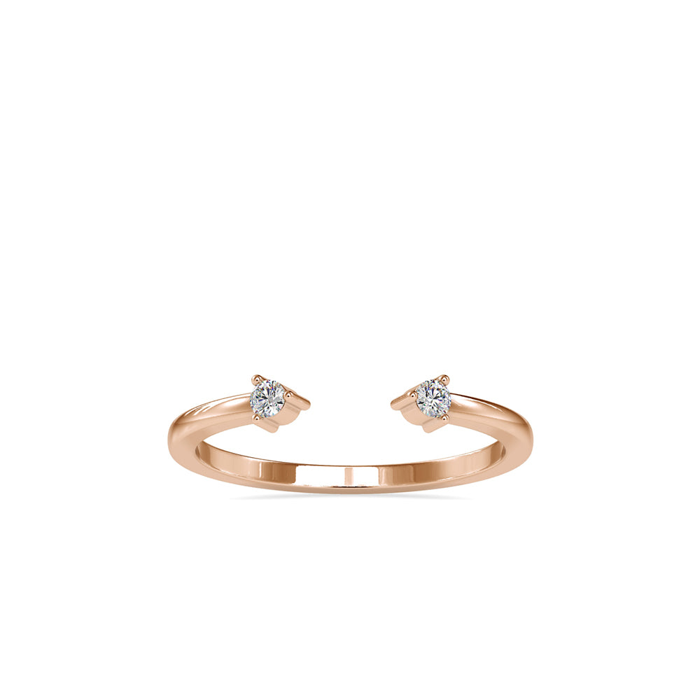 0.07Ct Open Two Stone Prong Lab-Grown Diamond Gold Ring