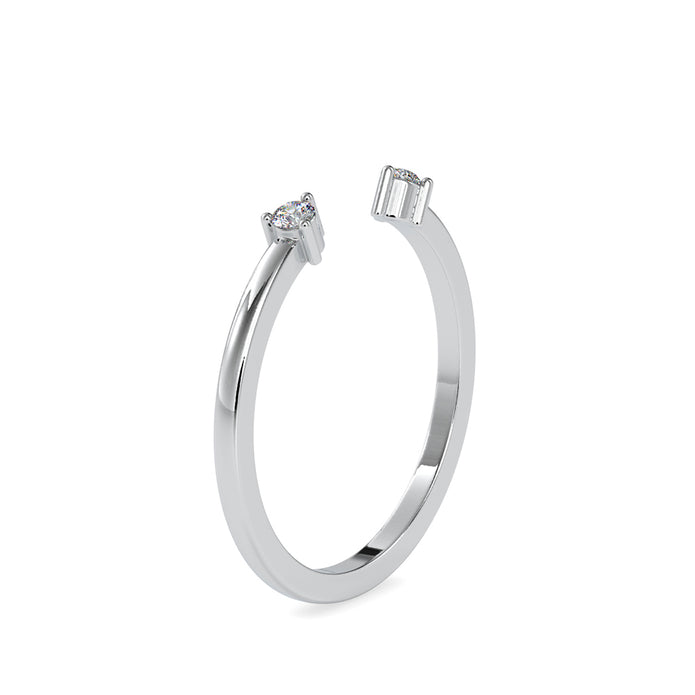 0.07Ct Open Two Stone Prong Lab-Grown Diamond Gold Ring