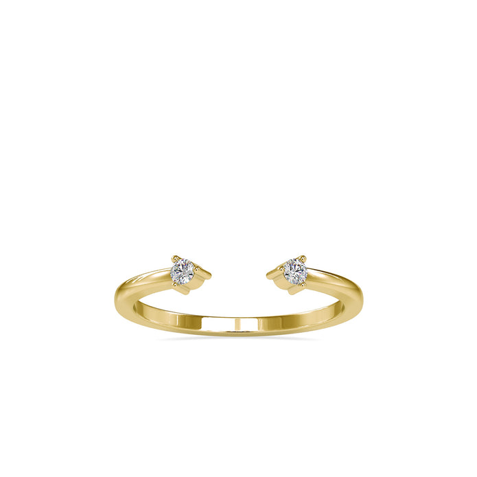 0.07Ct Open Two Stone Prong Lab-Grown Diamond Gold Ring
