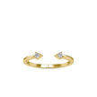 0.07Ct Open Two Stone Prong Lab-Grown Diamond Gold Ring
