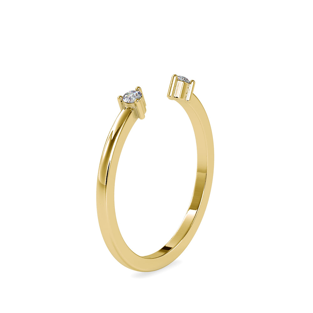 0.07Ct Open Two Stone Prong Lab-Grown Diamond Gold Ring