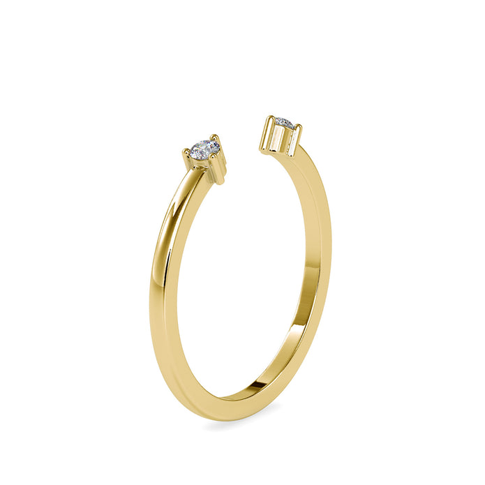 0.07Ct Open Two Stone Prong Lab-Grown Diamond Gold Ring