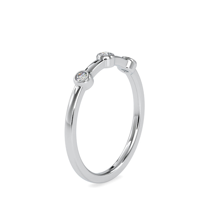 0.08Ct Three Stone Bezel Set Lab-Grown Diamond Gold Ring