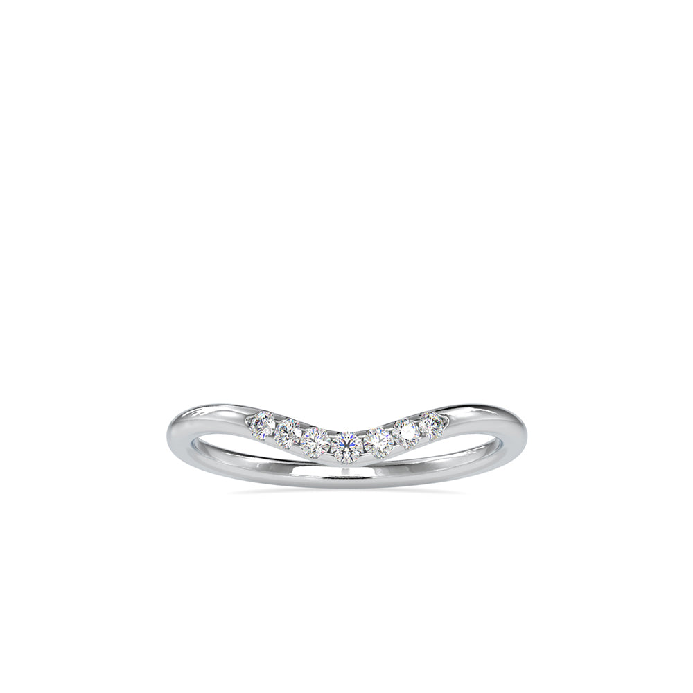 0.10Ct Curved Pavé-Set Lab-Grown Diamond Gold Ring