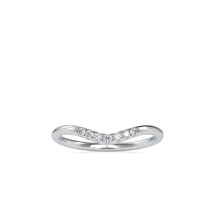 0.10Ct Curved Pavé-Set Lab-Grown Diamond Gold Ring