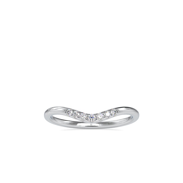 0.10Ct Curved Pavé-Set Lab-Grown Diamond Gold Ring
