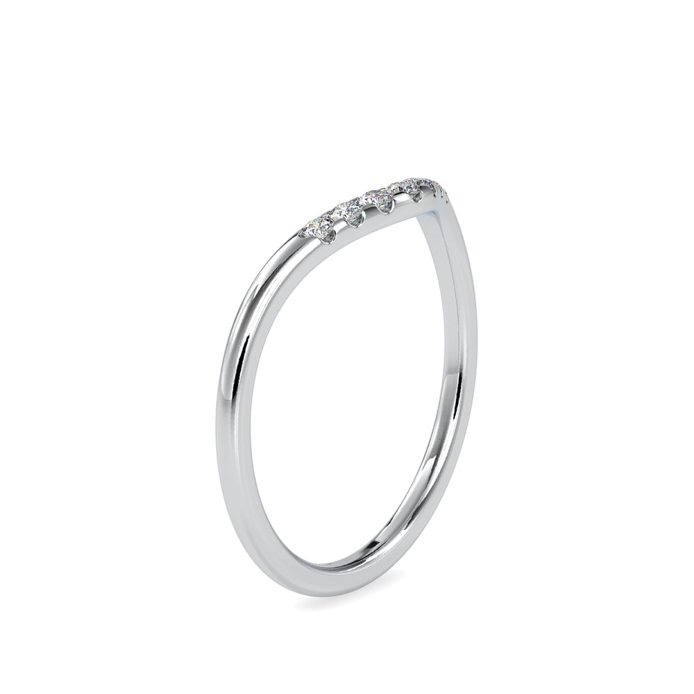 0.10Ct Curved Pavé-Set Lab-Grown Diamond Gold Ring