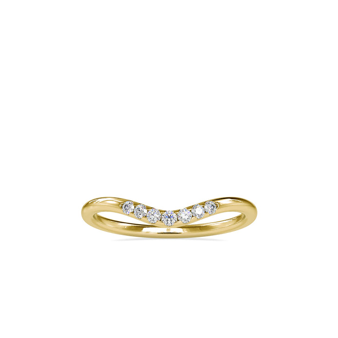 0.10Ct Curved Pavé-Set Lab-Grown Diamond Gold Ring