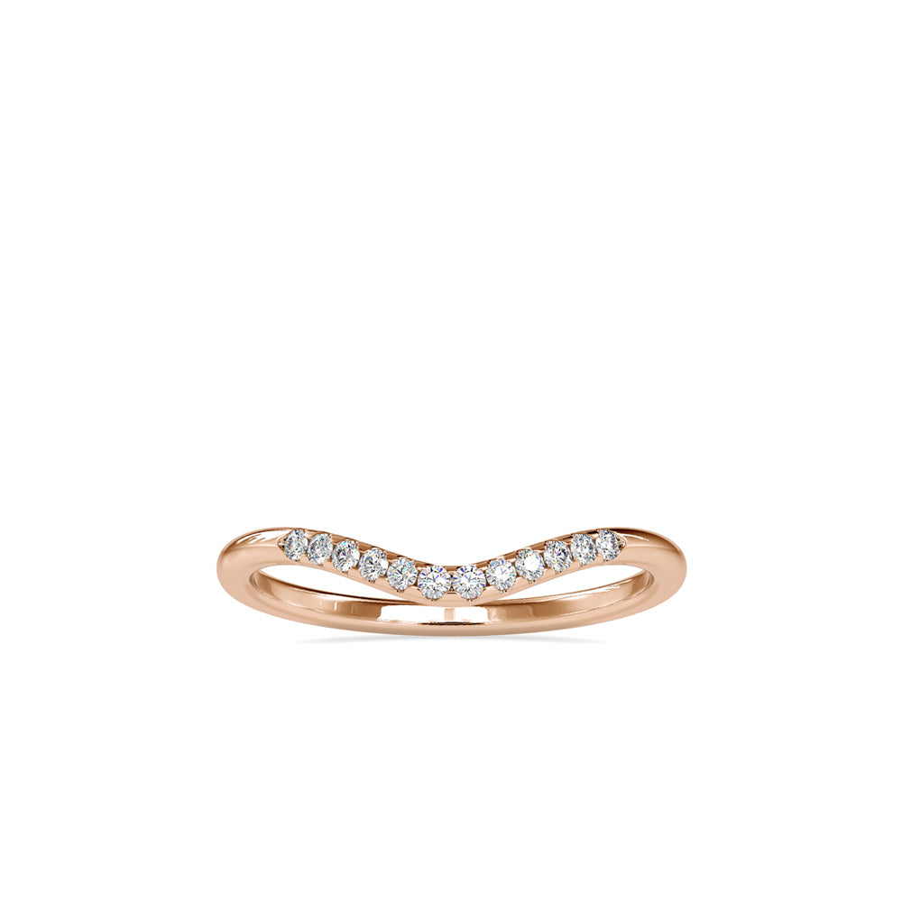 0.09Ct Curved Pavé-Set Lab-Grown Diamond Gold Band