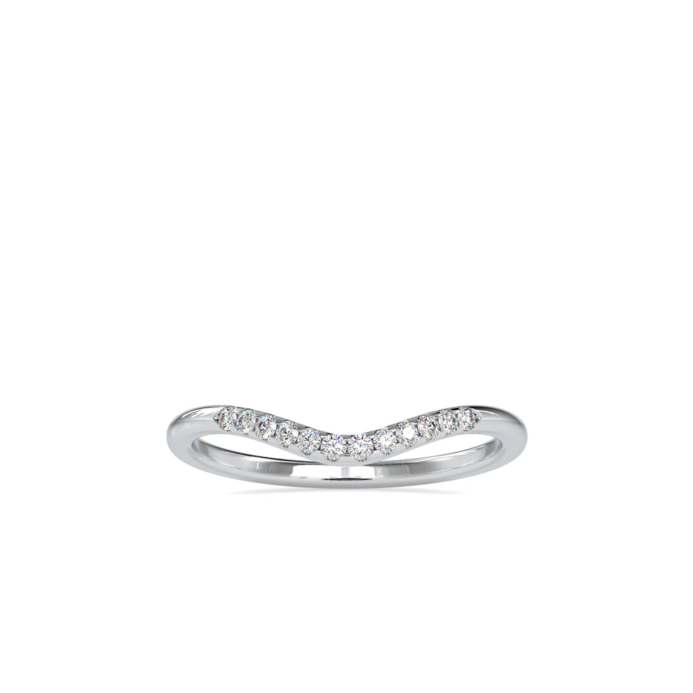 0.09Ct Curved Pavé-Set Lab-Grown Diamond Gold Band