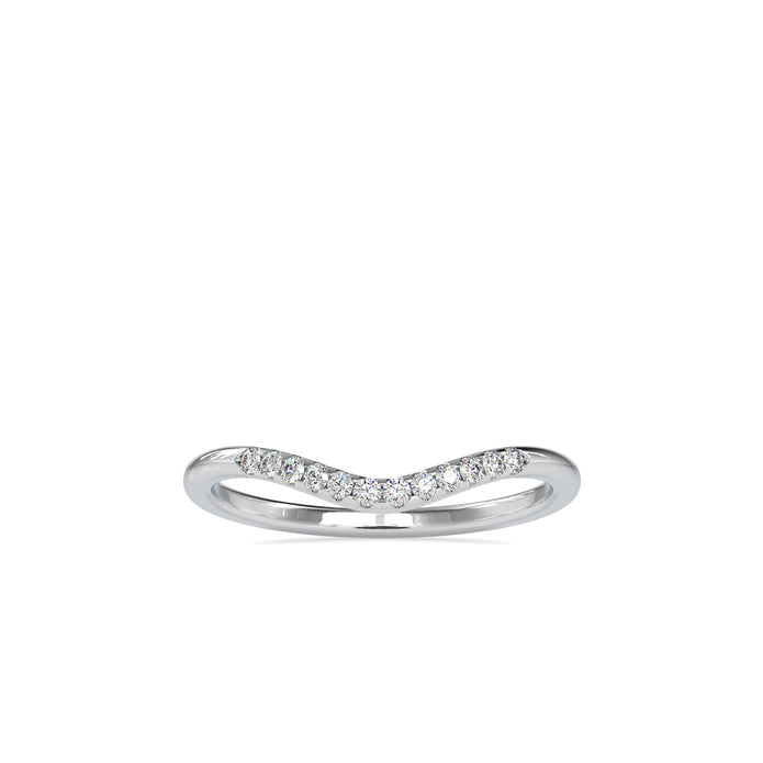 0.09Ct Curved Pavé-Set Lab-Grown Diamond Gold Band