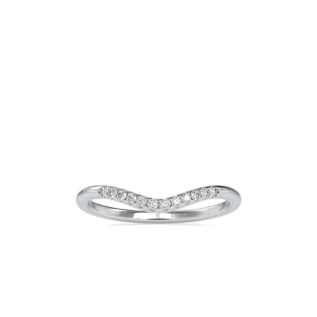 0.09Ct Curved Pavé-Set Lab-Grown Diamond Gold Band