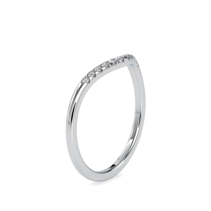 0.09Ct Curved Pavé-Set Lab-Grown Diamond Gold Band