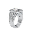 3.82Ct Cushion Halo Lab-Grown Diamond Gold Ring