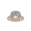 2.96Ct Cushion Halo Lab-Grown Diamond Gold Ring