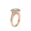 2.96Ct Cushion Halo Lab-Grown Diamond Gold Ring