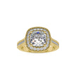 2.96Ct Cushion Halo Lab-Grown Diamond Gold Ring