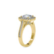 2.96Ct Cushion Halo Lab-Grown Diamond Gold Ring