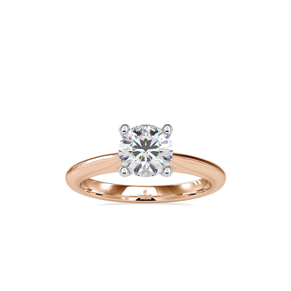 0.84Ct Round Solitaire Lab-Grown Diamond Gold Ring