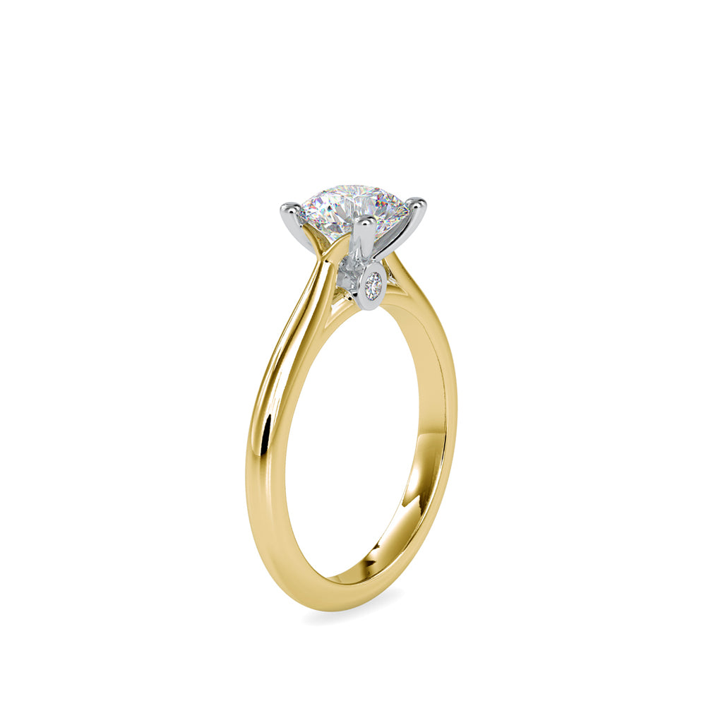 0.84Ct Round Solitaire Lab-Grown Diamond Gold Ring