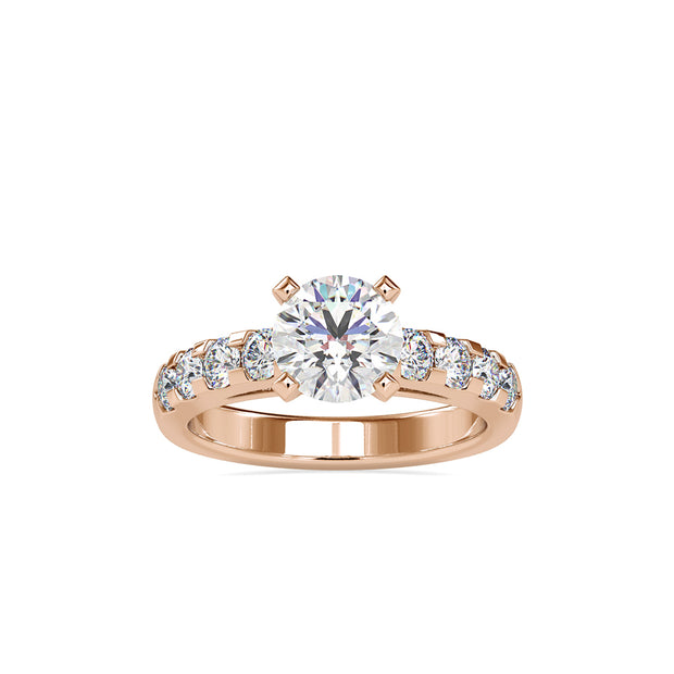 2.30Ct Round Solitaire Hidden Halo Lab-Grown Diamond Gold Ring