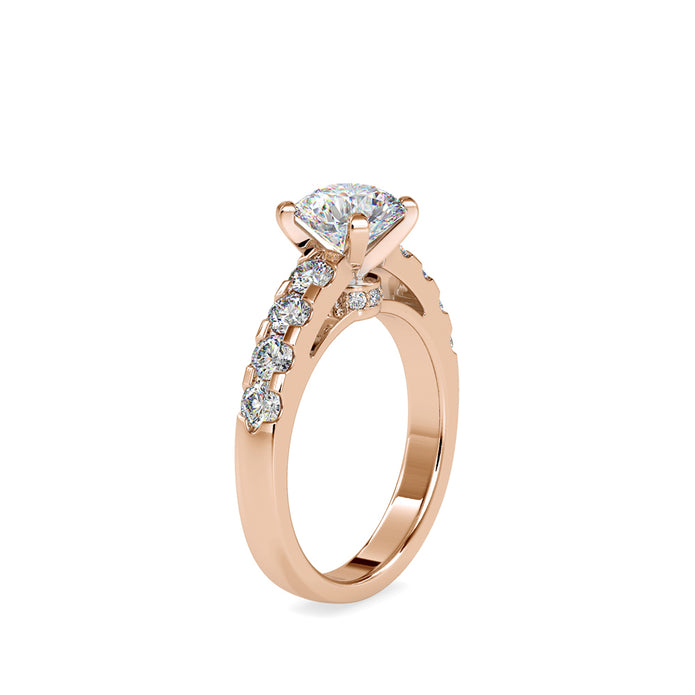 2.30Ct Round Solitaire Hidden Halo Lab-Grown Diamond Gold Ring