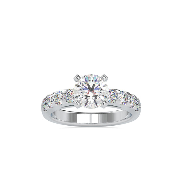 2.30Ct Round Solitaire Hidden Halo Lab-Grown Diamond Gold Ring