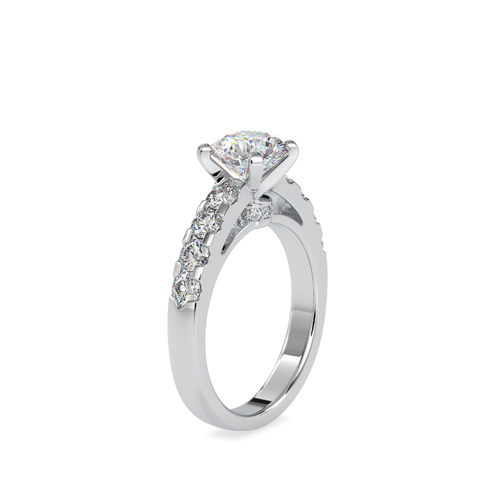2.30Ct Round Solitaire Hidden Halo Lab-Grown Diamond Gold Ring
