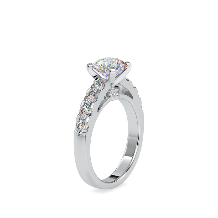 2.30Ct Round Solitaire Hidden Halo Lab-Grown Diamond Gold Ring
