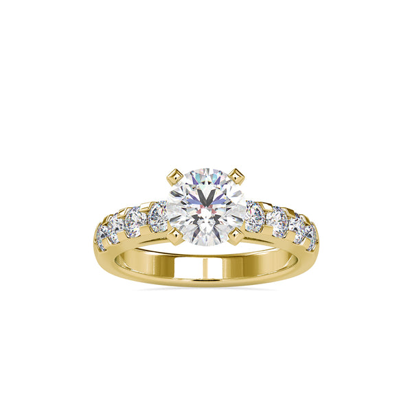 2.30Ct Round Solitaire Hidden Halo Lab-Grown Diamond Gold Ring
