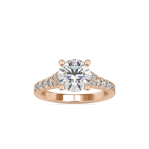 2.91Ct Round Solitaire Lab-Grown Diamond Gold Ring